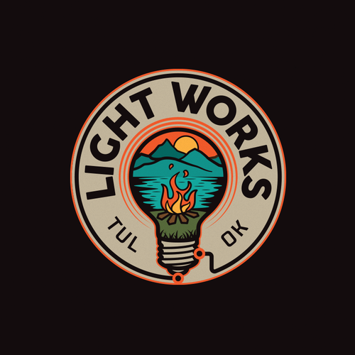 Electric company logo with the title 'Light Works'