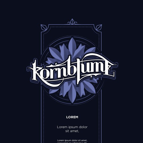 Graffiti design with the title 'kornblume'