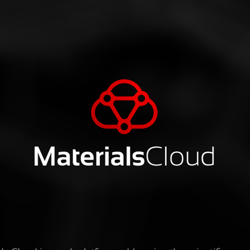 Triangle logo with the title 'High tech scientific research logo for MaterialsCloud'