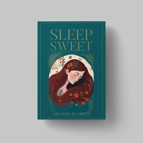 Illustration book cover with the title 'Sleep Sweet Book Cover Design'
