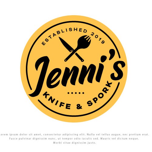 Badge logo with the title 'Jenni's Knife & Spork'