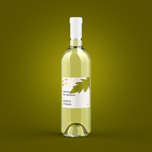 Gold label with the title 'Wine label design'