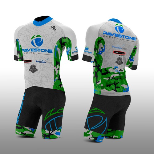Cycling design with the title 'Modern cycling kit design'