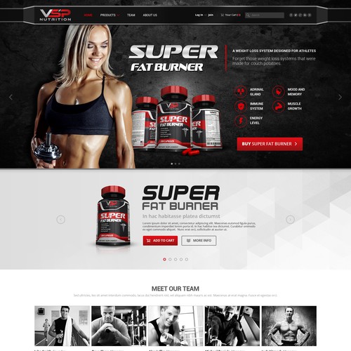 Nutrition website with the title 'VSP Nutrition'