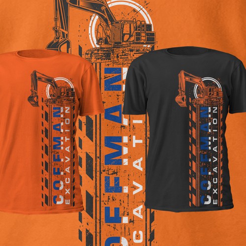 Modern t-shirt with the title 'Coffman Excavation'