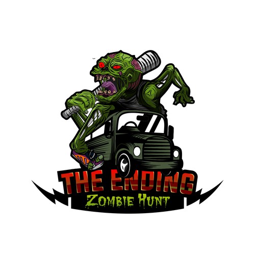Zombie logo with the title 'Zombie hunt'