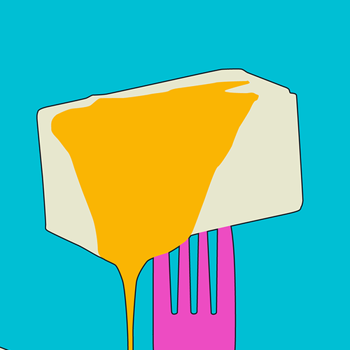 Purple artwork with the title 'Fork and Butter POP! Pattern Design'