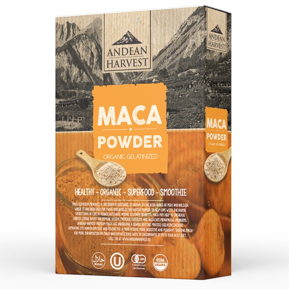 Best packaging with the title 'Maca Powder'