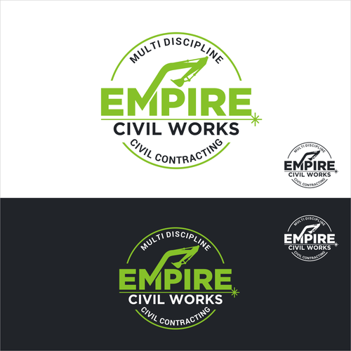 Construction logo with the title 'EMPIRE CIVIL WORKS'