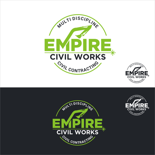 Excavator logo with the title 'EMPIRE CIVIL WORKS'