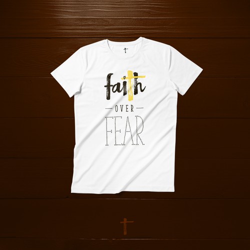 Heart t-shirt with the title 'Faith Over Fear T-shirt Design'