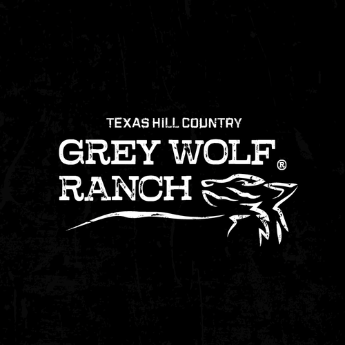 Texas logo with the title '[ Available For Purchase ] -- declined logo proposal for Grey Wolf Ranch'