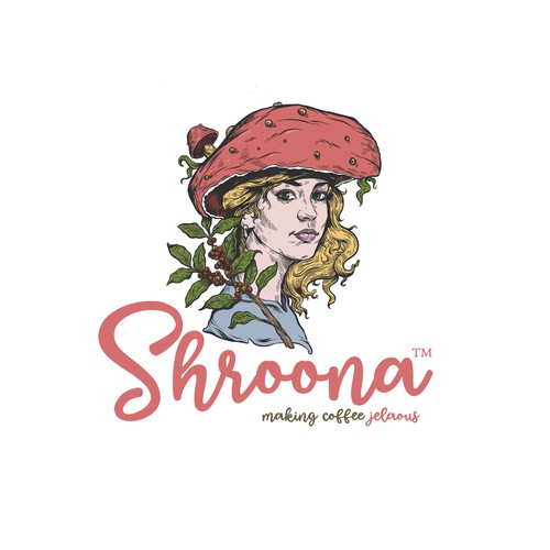 Coffee shop logo with the title 'Shroona'