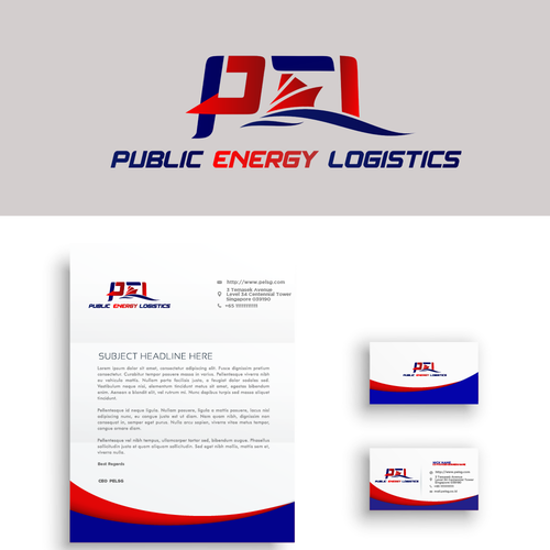 Logistics brand with the title 'Logo Design'