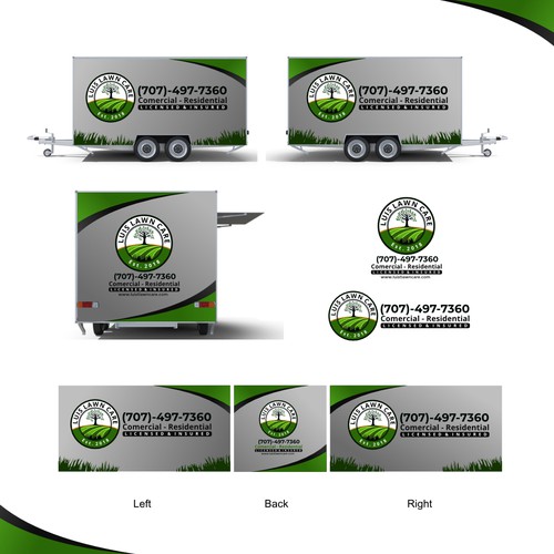 Lawn design with the title 'Design Car, truck or van wrap'