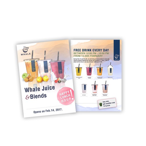 Juice bar design with the title 'Whale flyer'