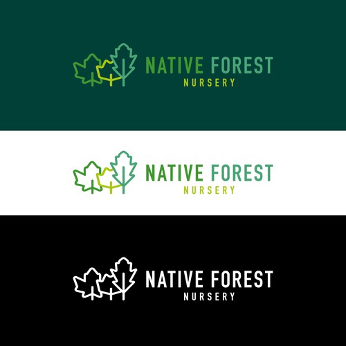 Sustainable logo with the title 'Native Forest Nursery logo'