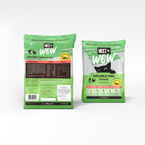 Animal packaging with the title 'The Premium Cat Food Package'