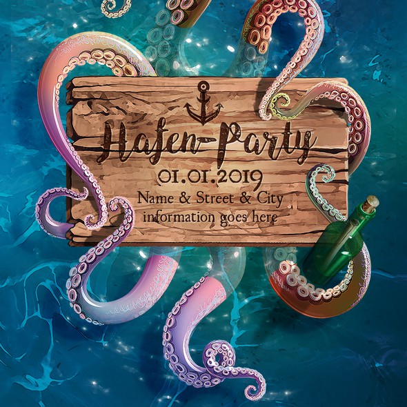 Party artwork with the title 'Harbour style Party Flyer illustration'