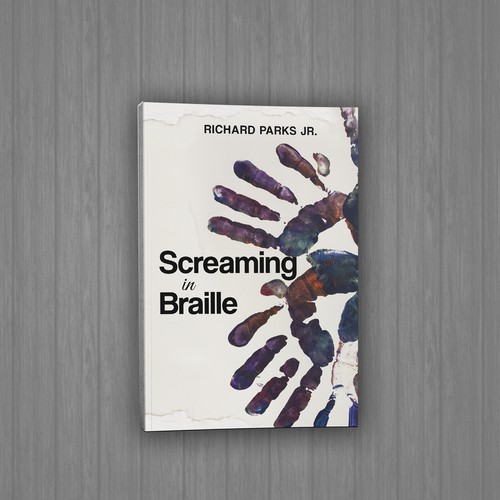 Painting book cover with the title 'Screaming In Braille by Richard Parks Jr.'