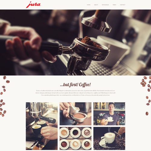 Coffee website with the title 'Swiss Coffee Boutique'