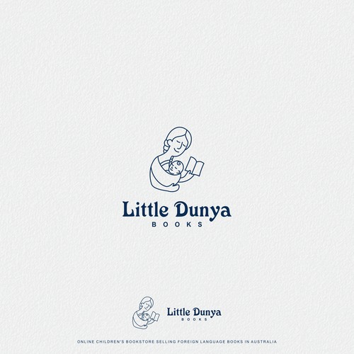 Bookstore logo with the title 'Design a fun and bright logo for a children's foreign language bookstore'