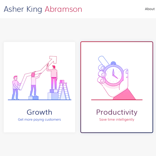 Marketing website with the title 'Asher King Abramson'