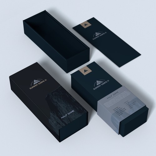 Carton packaging with the title 'Premium EDC Knife Packaging Design'