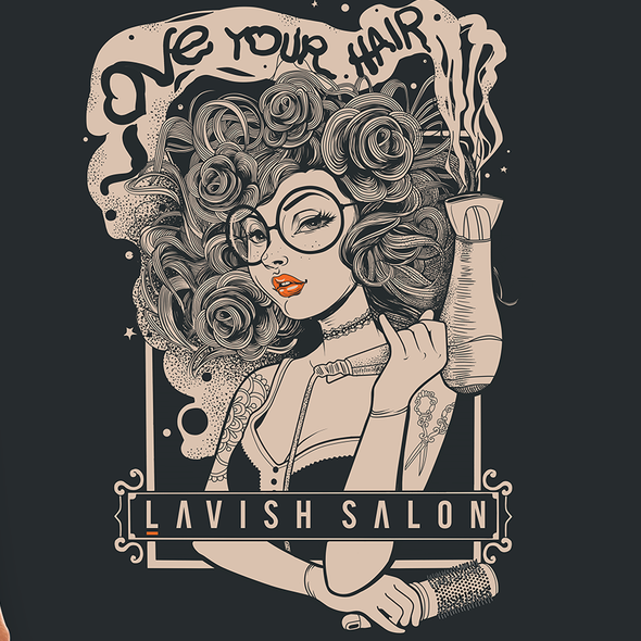 Beauty salon design with the title 'LoVe yOur HaiR'