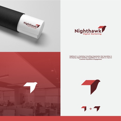 Hawk logo with the title 'Flat minimalist hawk logo  '