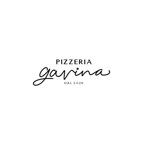 Pizza logo with the title 'Pizzeria Gavina'