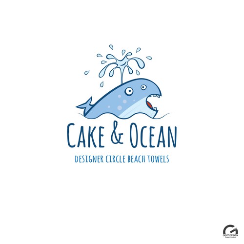 Whale logo with the title 'Logo design for beach towel shop'