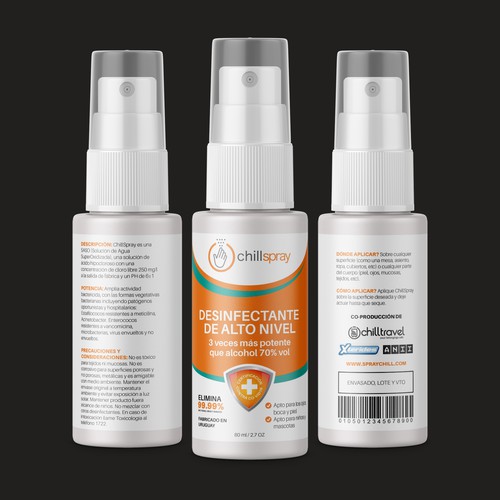 Spray label with the title 'Antiseptic Spray Bottle '