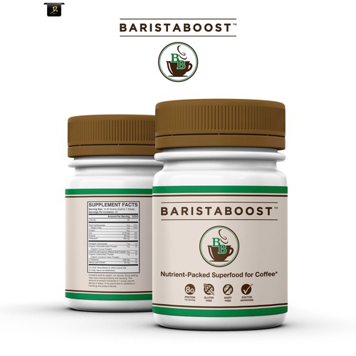 Label logo with the title 'Barista Boost'