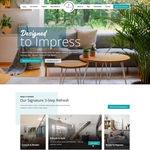 Remodeling design with the title 'Home Services Company — Website Design'