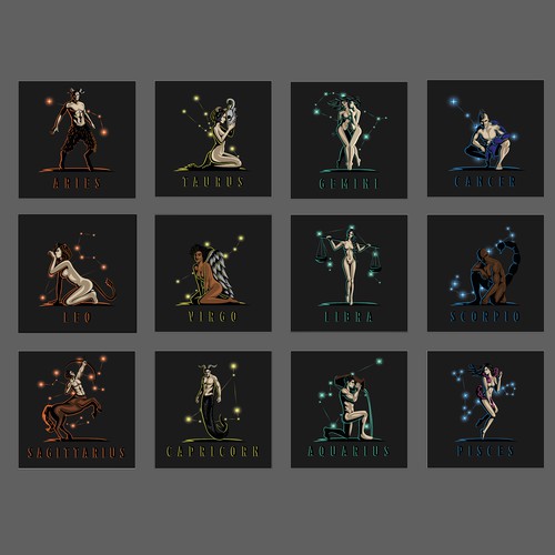 Zodiac artwork with the title 'Zodiac Signs'