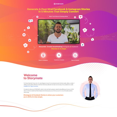 Video website with the title 'Sales Page for SAS Software'