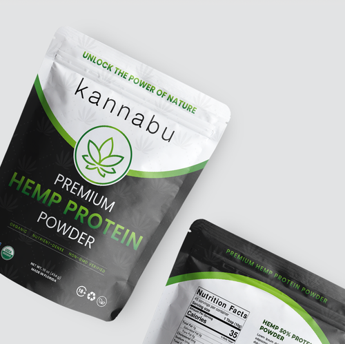 Hemp packaging with the title 'Packaging Design for Kannabu - Premium Hemp Powder'