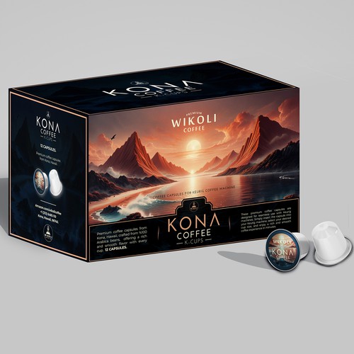 Capsule packaging with the title 'Coffee capsules box'