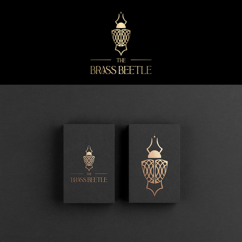 Brass logo with the title 'The Brass Beetle | Logo Design'