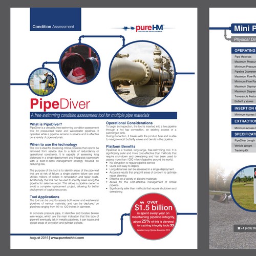 Pipeline design with the title 'Pure HM flyer design'