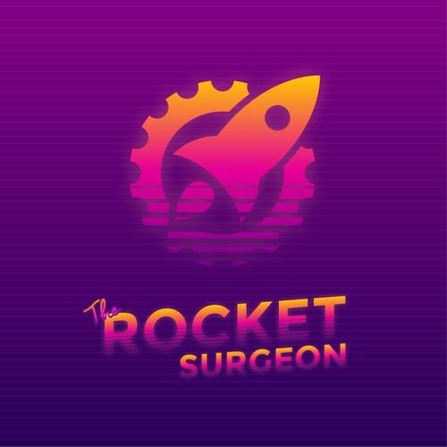 Synthwave design with the title 'The Rocket Surgeon'