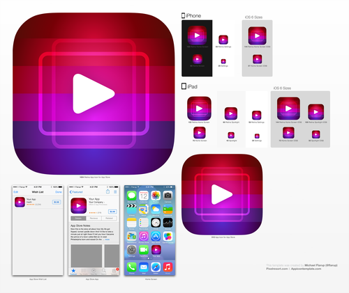 IOS 7 design with the title 'Media Browser icon'