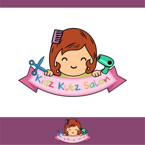 Hair salon brand with the title 'kids salon'