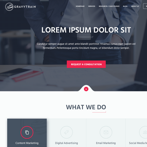 Theme design with the title 'Website for a digital marketing agency'