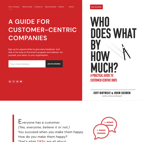 Book website with the title 'Landing Page for a Book'