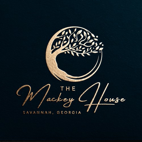 Cycle design with the title 'The Mackey House - Wedding Venue Logo Design'
