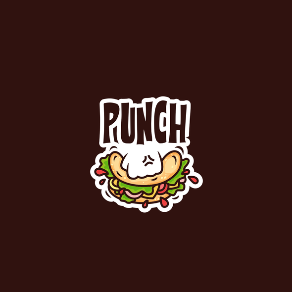 Sandwich design with the title 'Burger - Punch'