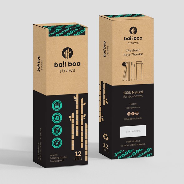 Bamboo packaging with the title 'package and Logo design'