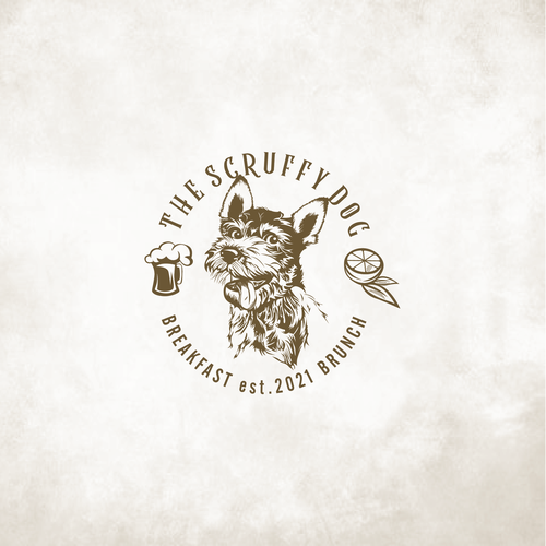 Lemon logo with the title 'The Scruffy Dog - food & drink'
